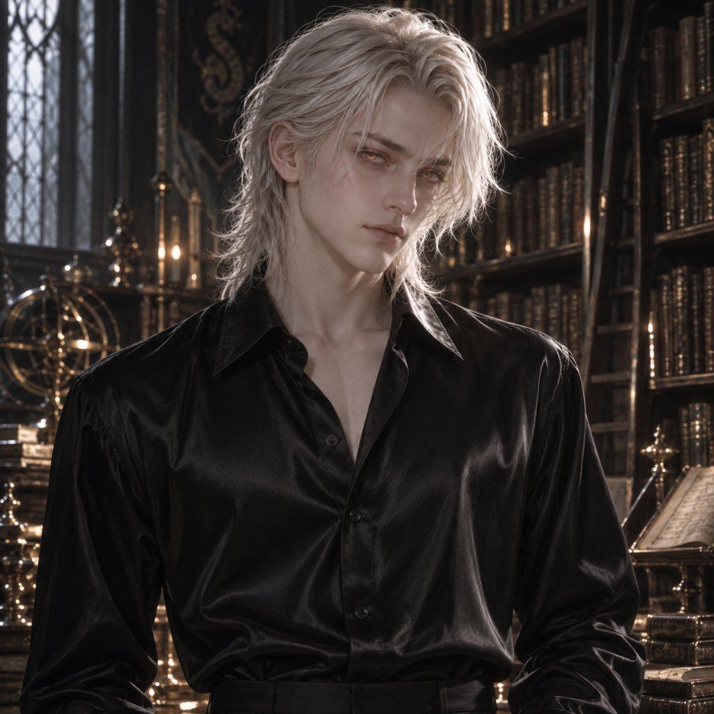 Old man's long-haired son
