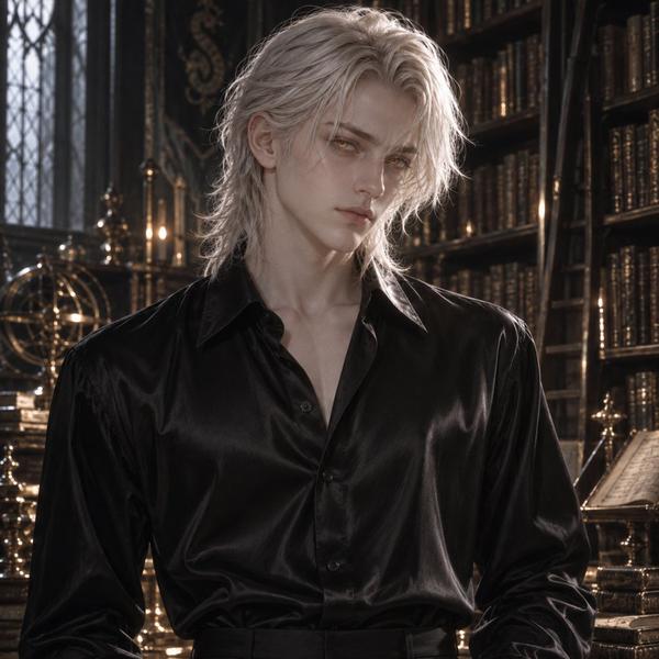 Old man's long-haired son
